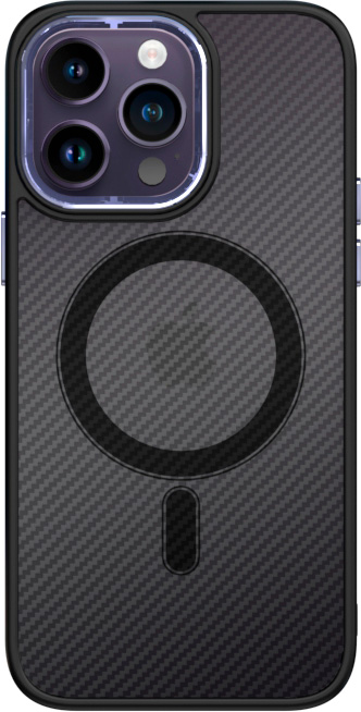 Чехол-накладка Bingo Metal Magnetic Carbon для Apple iPhone 15 Pro Max (фиолетовый) — фото 1