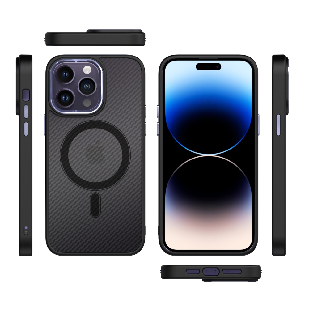 Чехол-накладка Bingo Metal Magnetic Carbon для Apple iPhone 15 Pro Max (фиолетовый) — фото 4