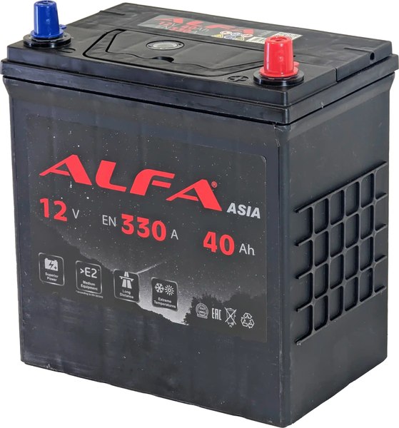 Автомобильный аккумулятор ALFA battery Asia 40 JR 330A