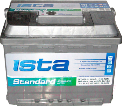 Автомобильный аккумулятор Ista Standard 6CT-60A1 Рус (60 А/ч)