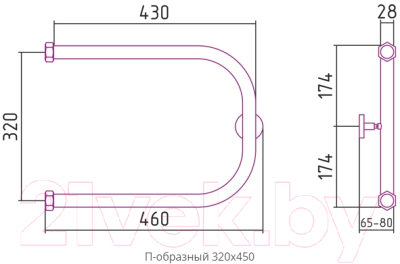 Полотенцесушитель водяной Сунержа П-образный 32x45 / 00-0003-3245