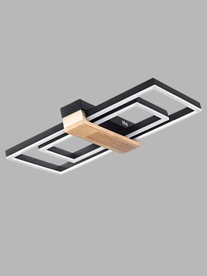 Потолочный светильник Aitin-Pro H9894/600+300 (черный/дерево) - 
