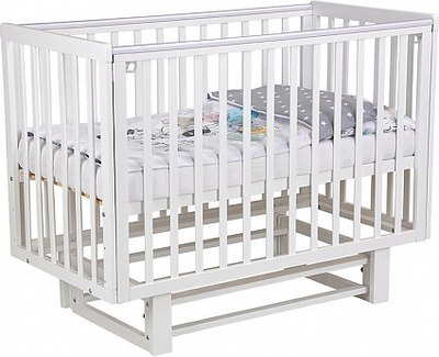 Детская кроватка Polini Kids Simple 341 с маятником / 0003167-04 (белый) - 