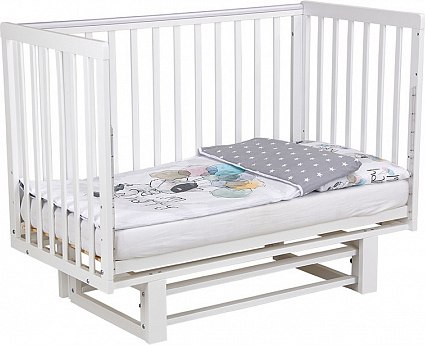 Детская кроватка Polini Kids Simple 341 с маятником / 0003167-04 (белый)