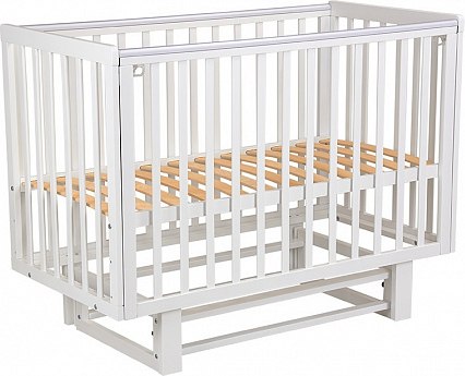 Детская кроватка Polini Kids Simple 341 с маятником / 0003167-04 (белый)
