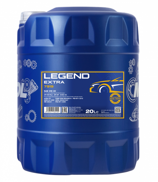 Моторное масло Mannol 7919 Legend Extra 0W30 SN C2/C3 / MN7919-20