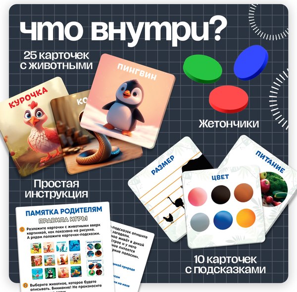 Развивающая игра Zabiaka IQ Отгадай кто? / 10367531