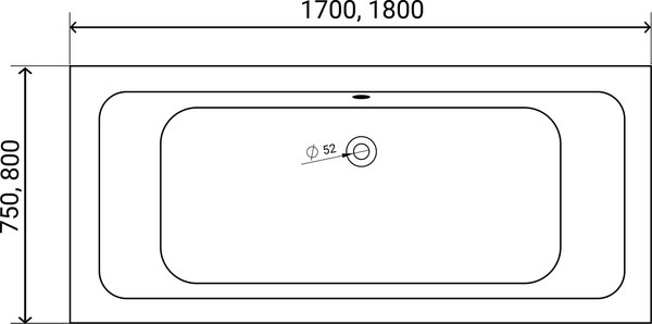Купить Ванна акриловая Lauter Olympia 180x80 / 21100080 в Молодечно