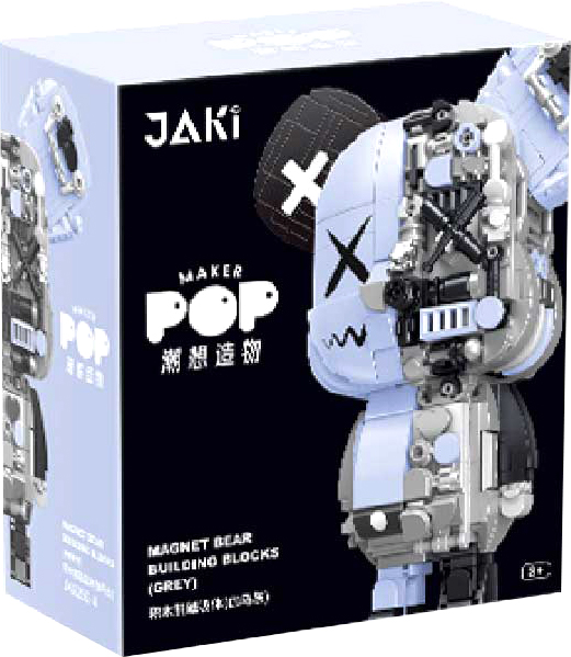 Конструктор магнитный Jaki Bearbrick: Gamma grey / JK6250-4