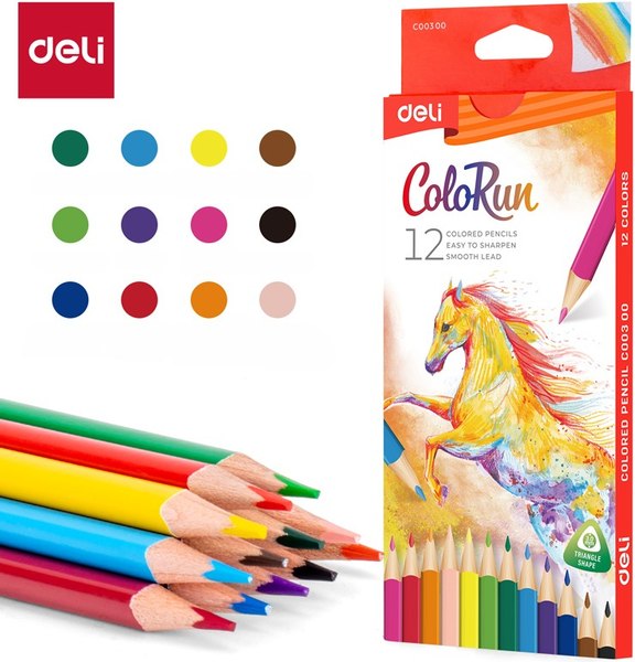 Набор цветных карандашей Deli ColoRun / C00300 (12цв)
