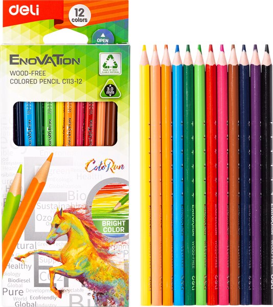 Набор цветных карандашей Deli Enovation / EC11312 (12цв)