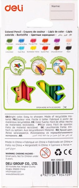 Набор цветных карандашей Deli Enovation / EC11312 (12цв)