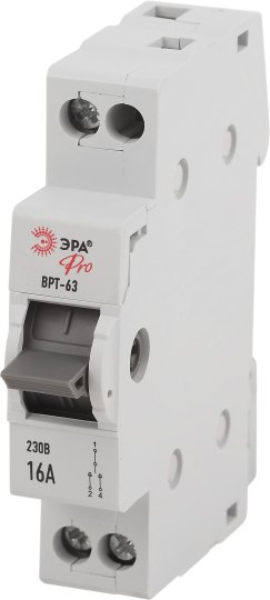 Выключатель-разъединитель ЭРА Трехпозиционный ВРТ-63 PRO VRT63-1-16 1Р 16А / Б0061642