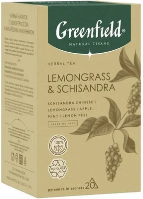 

Чайный напиток, Natural Tisane Lemongrass Schisandra