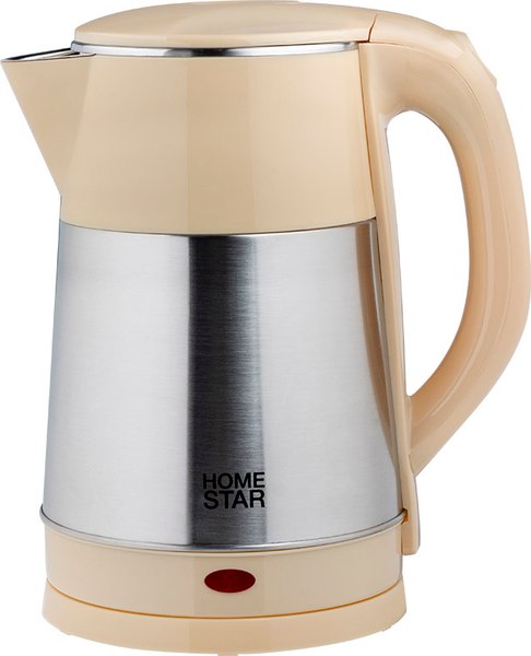 Электрочайник HomeStar HS-1055 / 106468 (стальной/бежевый)