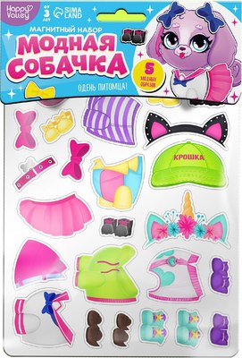 

Развивающий игровой набор, Магнитный. Модная собачка / 9309283