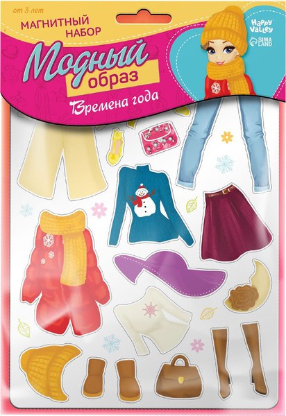 Развивающий игровой набор Happy Valley Магнитный. Одень куклу. Времена года / 2738646