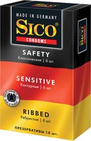 Презервативы Sico №18 Safety, Sensitive, Ribbed (18шт) - 