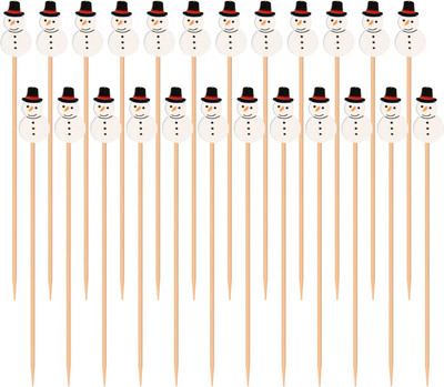 Набор шпажек для канапе Мультидом Снеговики BJ2-445 (24шт) - 