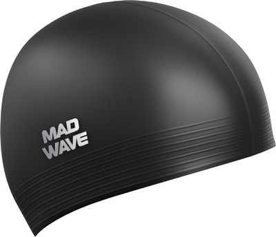 Шапочка для плавания Mad Wave Solid (черный) - 
