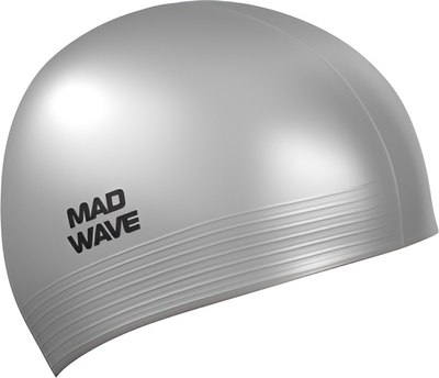 Шапочка для плавания Mad Wave Solid (серебристый) - 