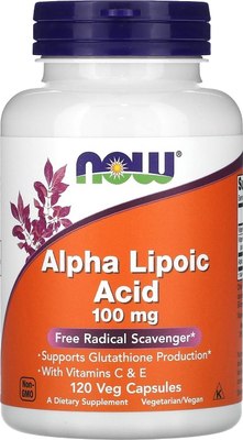 Жирные кислоты NOW Foods Alpha Lipoic Acid 100mg (120капсул)