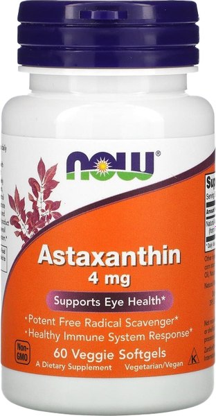 Пищевая добавка NOW Astaxanthin 4mg (60капсул)
