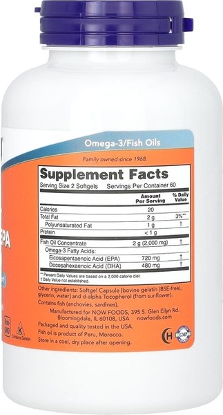 Жирные кислоты NOW Super Omega EPA 360мг / DHA240 (120капсул)