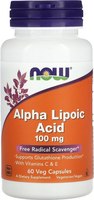 Жирные кислоты NOW Alpha Lipoic Acid 100mg (60капсул) - 