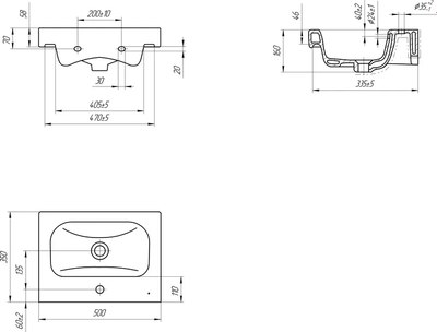 Тумба с умывальником Misty Крафт 50 / П-Кра-07050-011+UM-MOD50SL/1