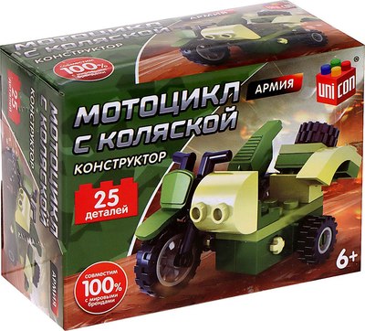

Конструктор, Армия. Мотоцикл с коляской 22902-11 / 9395870