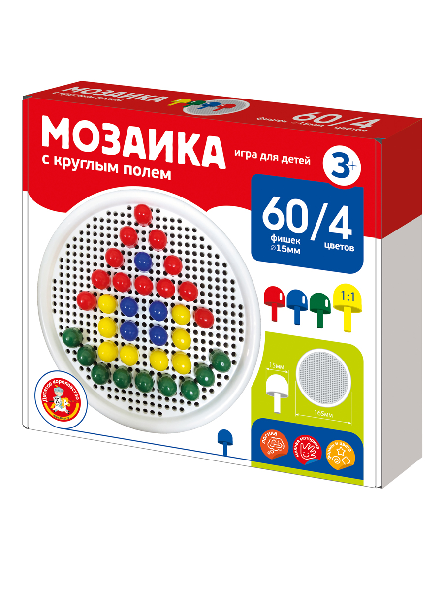 Развивающая игра Десятое королевство Мозаика с круглым полем / 02416