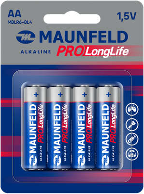 

Комплект батареек, Pro Long Life Alkaline AA LR6 / MBLR6-BL4