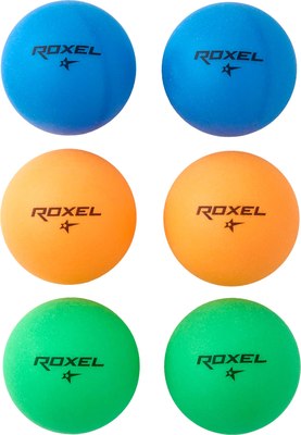Набор мячей для настольного тенниса Roxel Color Bounce 1* (6шт) - 