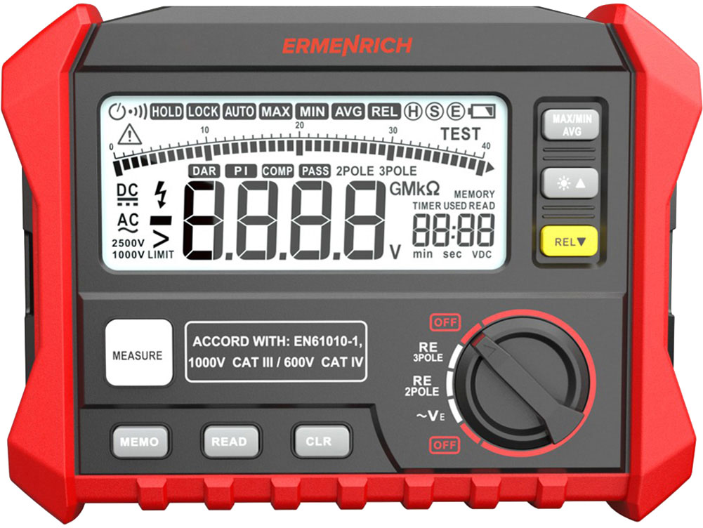 Мультиметр цифровой Ermenrich Тестер заземления Ping ET60 / 82961