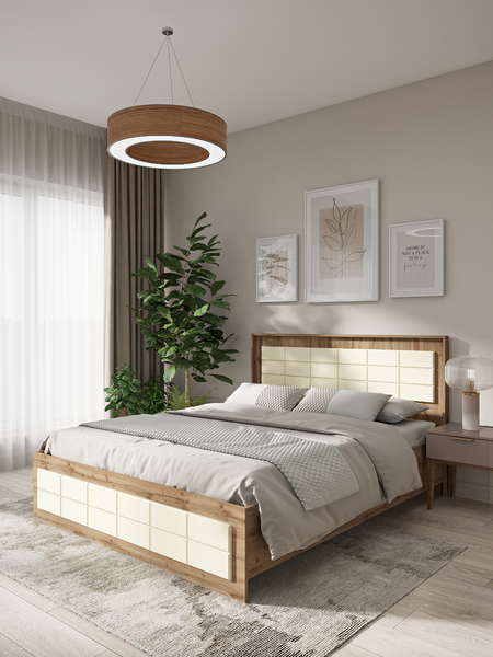 Купить Полуторная кровать EcoWood Лозанна 140x200 / ECO.001.00071.140-200.376WML/1015 в Бобруйске