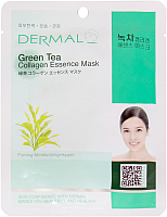 Маска для лица тканевая Dermal Green Tea Collagen Essence Mask (23г) - 