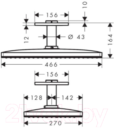 Верхний душ Hansgrohe Rainmaker Select 460 3et 24002400