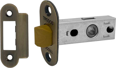 Защелка врезная Trodos 6-45 без фиксации с овальной планкой (пластик, бронза) - 