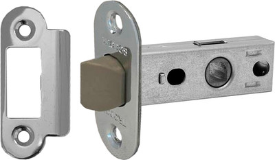 Защелка врезная Trodos 6-45 без фиксации с овальной планкой (пластик, хром) - 