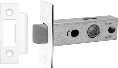 Защелка врезная Trodos 6-45 без фиксации с прямоугольной планкой (металл, белый матовый) - 