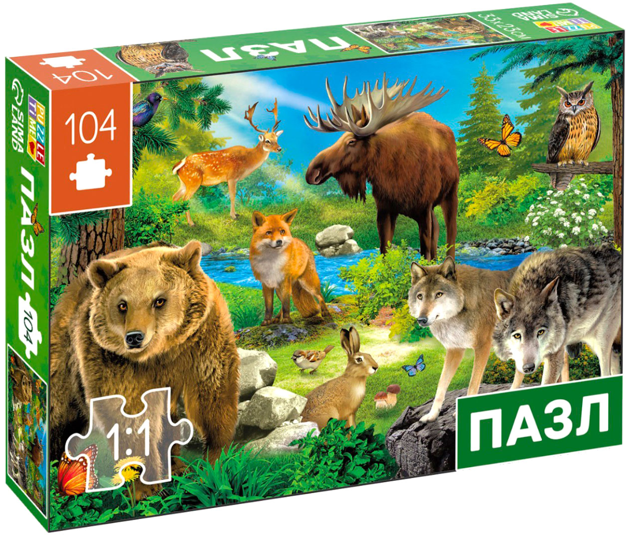 Пазл Puzzle Time Лесные герои / 7984284 (104эл)