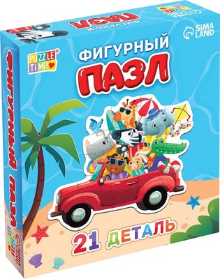 Развивающая игра Puzzle Time Летнее путешествие зверят / 9954038 (21эл) - 