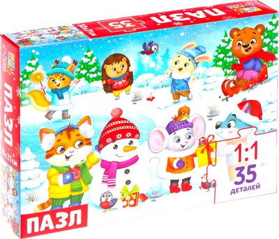 Пазл Puzzle Time Новогодние развлечения / 9178192 (35эл) - 