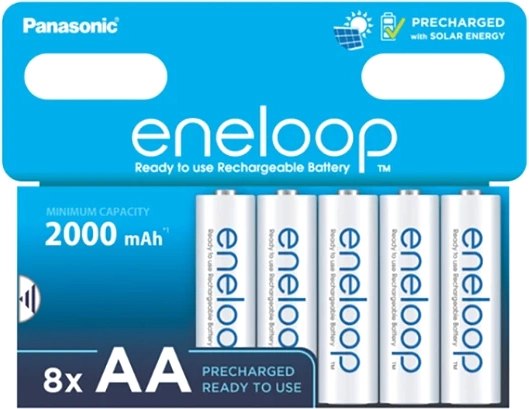 Комплект аккумуляторов Panasonic Eneloop AA 2000 / BK-3MCDE/8BE