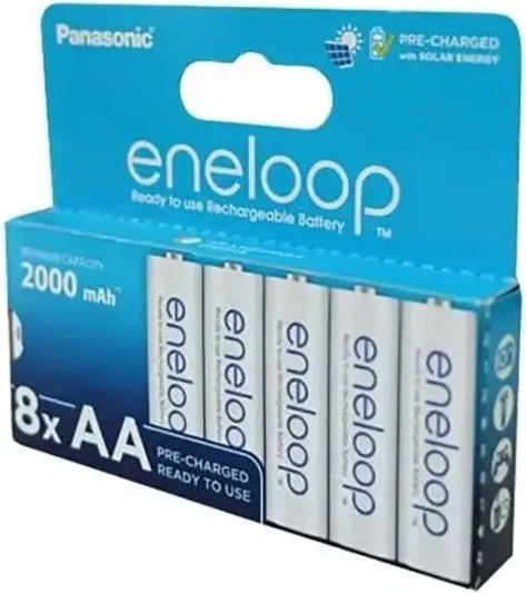 Комплект аккумуляторов Panasonic Eneloop AA 2000 / BK-3MCDE/8BE (8шт)