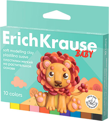 Пластилин Erich Krause Baby с Алоэ Вера / 61321 (10цв) -
