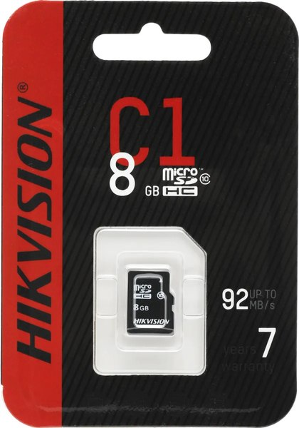 Карта памяти Hikvision HS-TF-C1 microSDHC 8GB (STD)/8G/ZAZ01X00/OD C1 w/o adapter