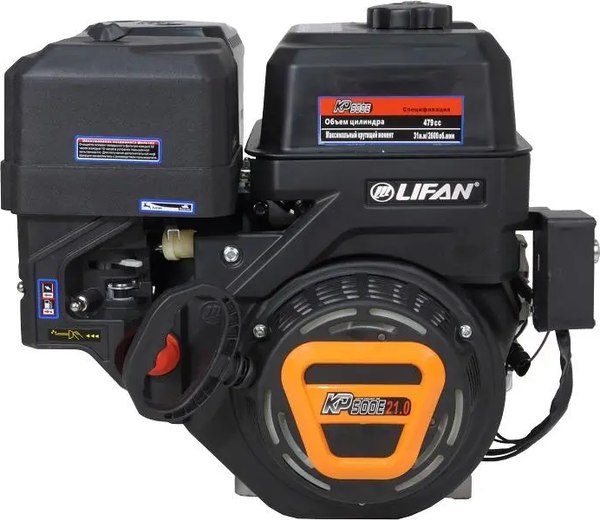 Двигатель бензиновый Lifan KP500E 0.6A 22 л.с. (электростартер D25)