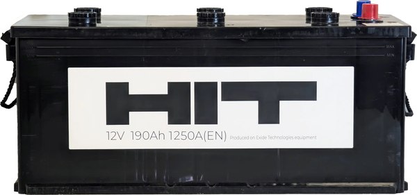 Автомобильный аккумулятор HIT 190 (3) Евро +/- 1250A с бортом / 6СТ-190 Type A (190 А/ч)